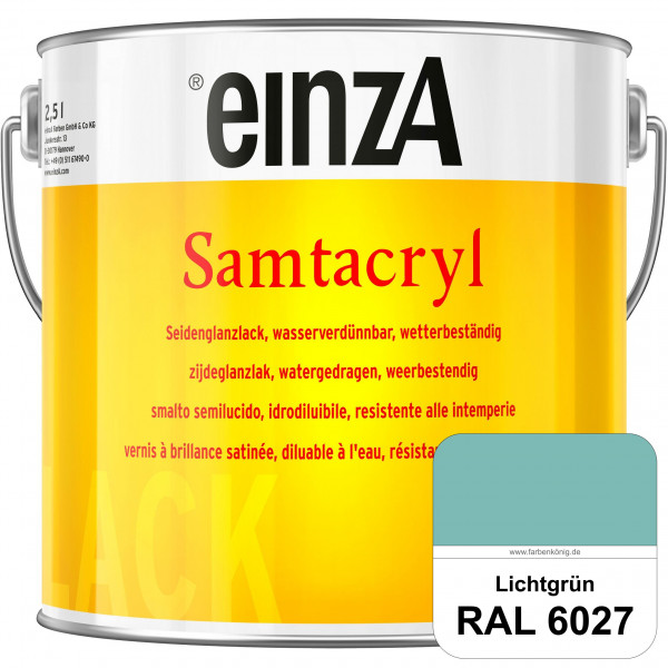 einzA Samtacryl (RAL 6027 Lichtgrün) wetterbeständige seidenglänzende Acryl-PU-Lackfarbe