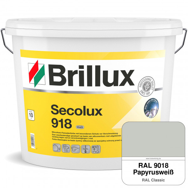 Secolux 918 TSR-Formel (RAL 9018 Papyrusweiß) für den Einsatz auf WDVS - ehemals Silicon-Fassadenfar