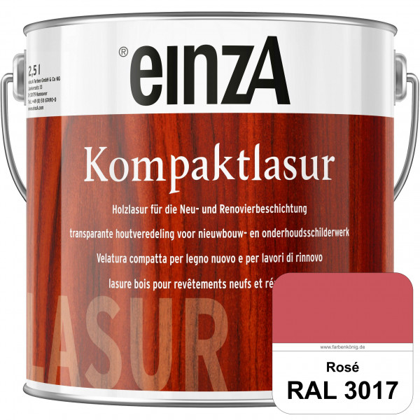 einzA Kompaktlasur (RAL 3017 Rosa) Lasuranstrich für den Neu- und Renovieranstrich
