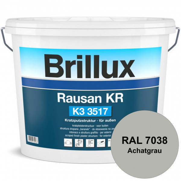 Rausan KR K3 3517 mit Protect (RAL 7038 Achatgrau) Organisch gebundener Kratzputz für wetterbeständi