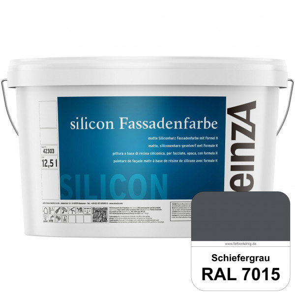 einzA silicon Fassadenfarbe (RAL 7015 Schiefergrau) Hochwertige Siliconharz-Fassadenfarbe