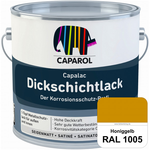 Capalac Dickschichtlack (RAL 1005 Honiggelb) 1-Topf Metallschutzlack (löselmittelhaltig) innen & auß