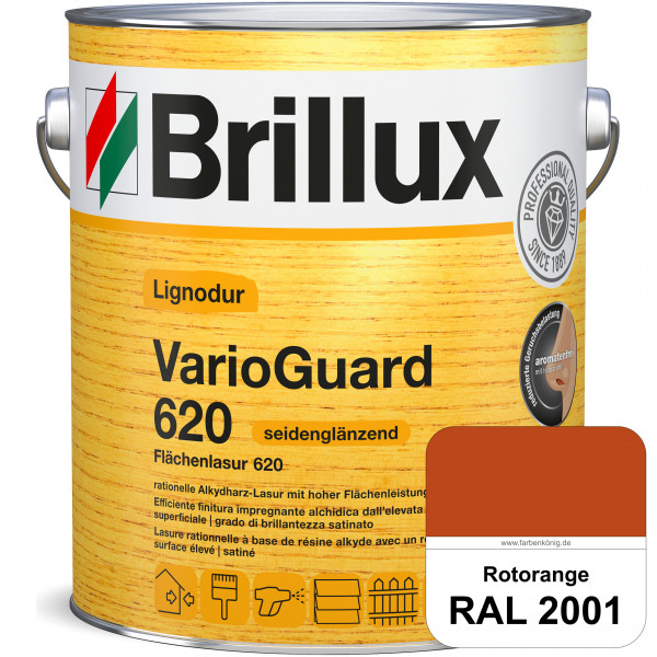 Lignodur VarioGuard 620 (Flächenlasur 620) RAL 2001 Rotorange