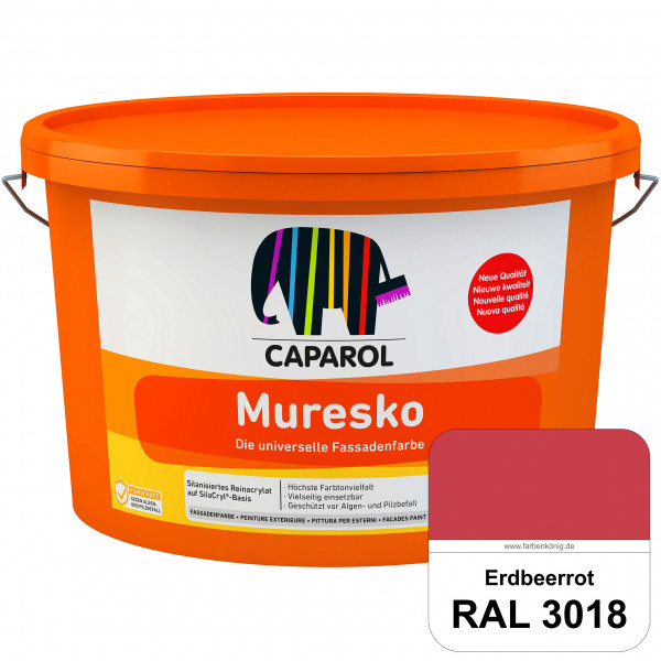 Muresko (RAL 3018 Erdbeerrot) Silanisierte Reinacrylat-Fassadenfarbe auf SilaCryl®-Basis