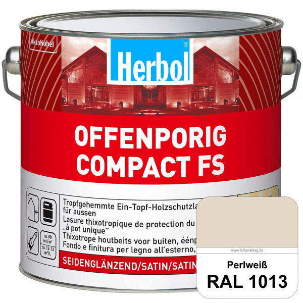 Offenporig Compact FS (RAL 1013 Perlweiß) Rationelle & thixotrope Ein-Topf-Holzlasur (außen)