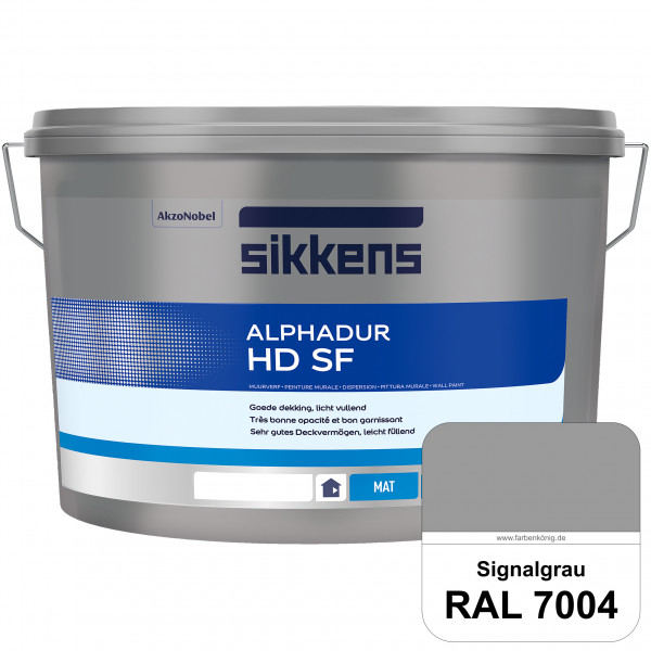 Alphadur HD SF (RAL 7004 Signalgrau) matte hochdeckende waschbeständige Innenwandfarbe