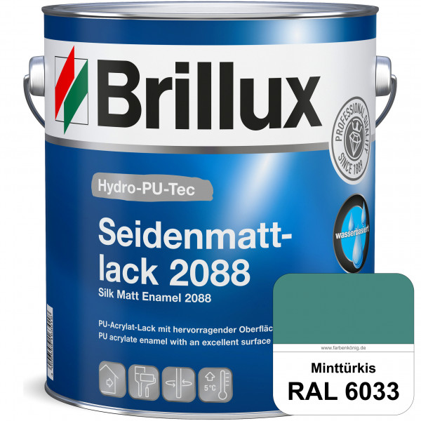 Hydro-PU-Tec Seidenmattlack 2088 (RAL 6033 Minttürkis) PU-Seidenmattlack (wasserbasiert) innen