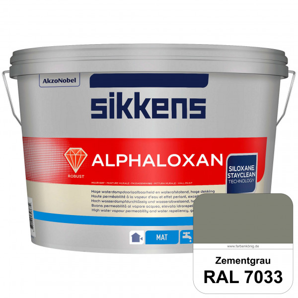 Alphaloxan (RAL 7033 Zementgrau) Professionelle Siliconharz-Fassadenfarbe (außen)