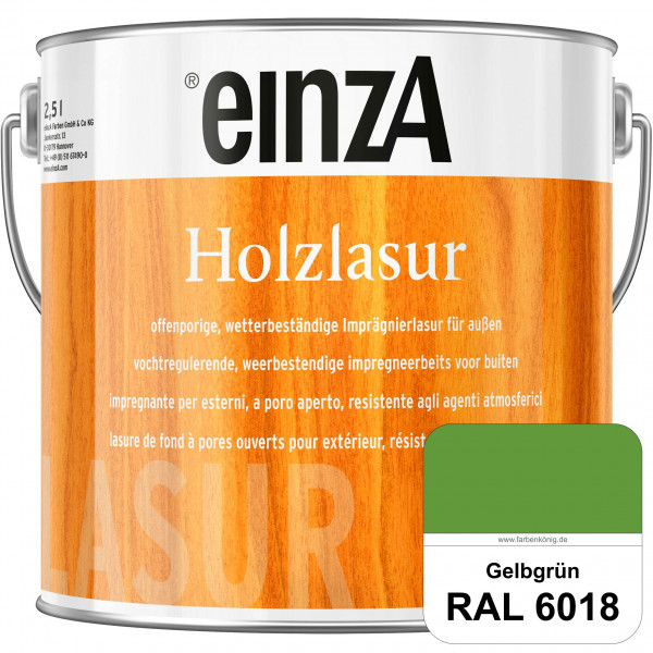 einzA Holzlasur (RAL 6018 Gelbgrün) Offenporige Imprägnierlasur für Außen-Holzbauteile