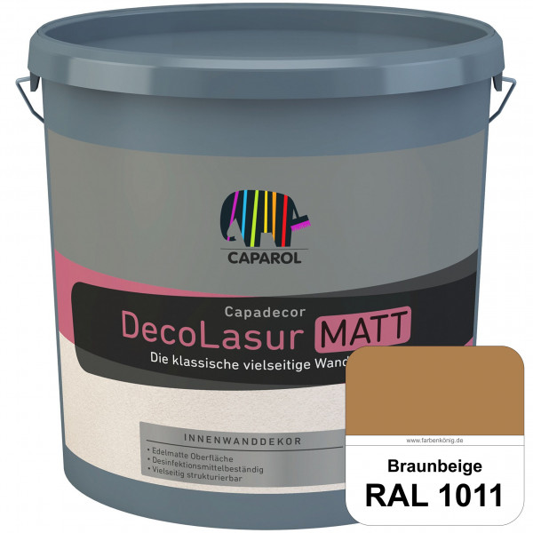 Capadecor DecoLasur Matt (RAL 1011 Braunbeige) Matte Lasurfarbe auf Dispersionsbasis (innen)