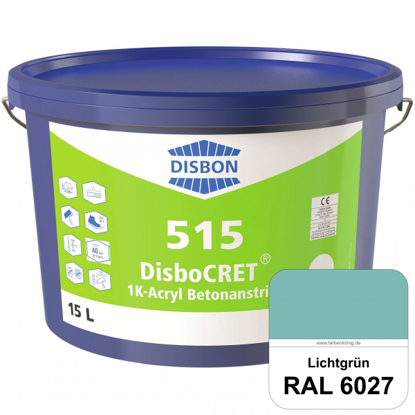 DisboCRET 515 1K-Acryl-Betonanstrich (RAL 6027 Lichtgrün) Hochwertige & rissüberdeckende Schutzbesch