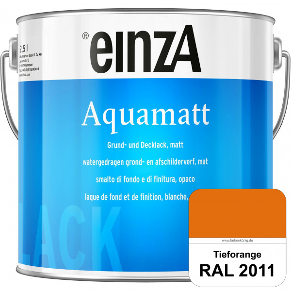 einzA Aquamatt (RAL 2011 Tieforange) Wasserverdünnbare Vorstreichfarbe & matte Lackfarbe