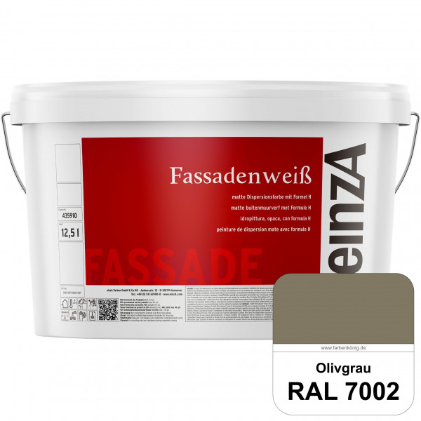 einzA Fassadenweiß (RAL 7002 Olivgrau) Sil-Fassadenfarbe gegen Schmutz & Vergrünung