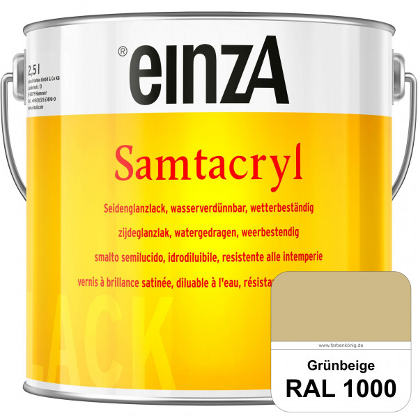 einzA Samtacryl (RAL 1000 Grünbeige) wetterbeständige seidenglänzende Acryl-PU-Lackfarbe