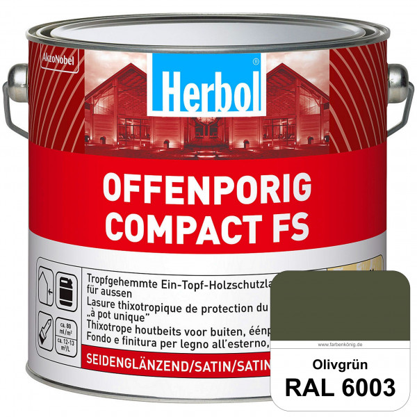 Offenporig Compact FS (RAL 6003 Olivgrün) Rationelle & thixotrope Ein-Topf-Holzlasur (außen)