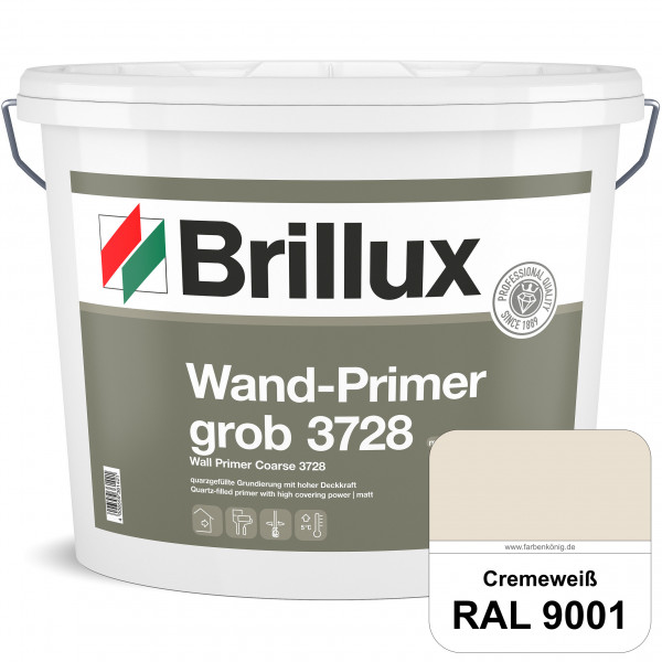 Wand-Primer grob ELF 3728 (RAL 9001 Cremeweiß) quarzgefüllte Spezialgrundierfarbe für Gipskarton, Gi