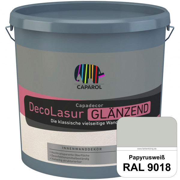 Capadecor DecoLasur Glänzend (RAL 9018 Papyrusweiß) Glänzende Lasurfarbe auf Dispersionsbasis (innen