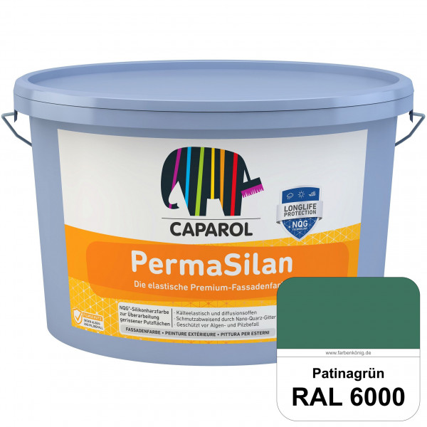 PermaSilan (RAL 6000 Patinagrün) Elastische, diffusionsoffene Fassadenfarbe mit integrierter Nano-Qu