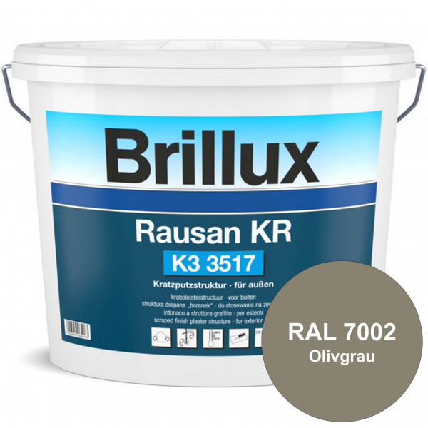 Rausan KR K3 3517 mit Protect (RAL 7002 Olivgrau) Organisch gebundener Kratzputz für wetterbeständig
