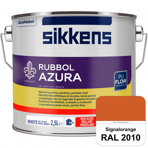 Rubbol Azura (RAL 2010 Signalorange) hochglänzender Lack (löselmittelhaltig) innen & außen
