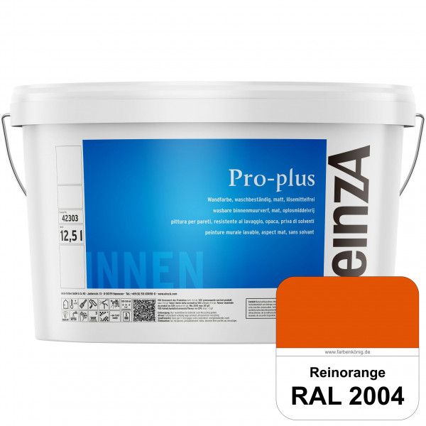 einzA Pro-plus (RAL 2004 Reinorange) Lösemittelfreie waschbeständige Kunststoff-Dispersionsfarbe