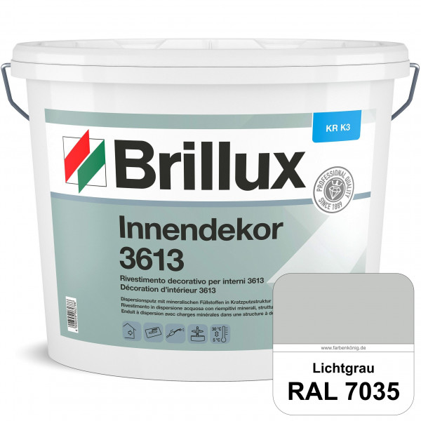 Innendekor ELF KR-K3 3613 (RAL 7035 Lichtgrau) Kratzputz nach zur Erzielung dekorativer und strapazi