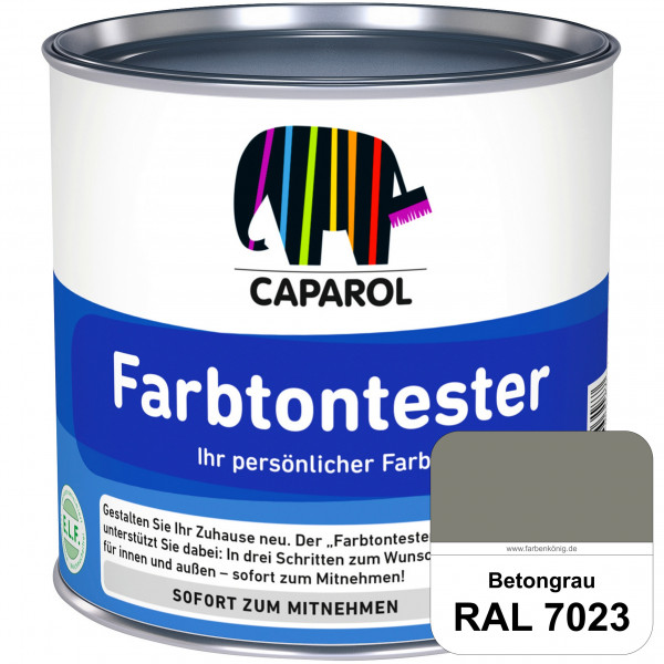 Farbtontester (RAL 7023 Betongrau) Individuell abgetönte Dispersionsfarbe zum Anlegen von Farbtonmus