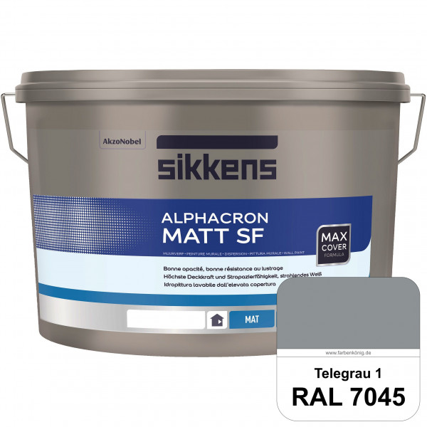 Alphacron Matt SF (RAL 7045 Telegrau 1) stumpfmatte & hochwertige Premium-Wandfarbe (innen)