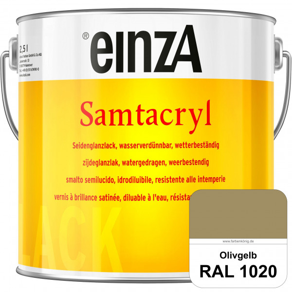 einzA Samtacryl (RAL 1020 Olivgelb) wetterbeständige seidenglänzende Acryl-PU-Lackfarbe