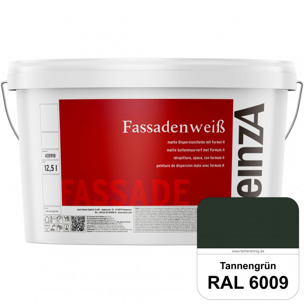 einzA Fassadenweiß (RAL 6009 Tannengrün) Sil-Fassadenfarbe gegen Schmutz & Vergrünung
