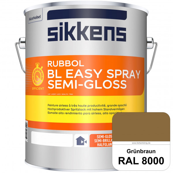 Rubbol BL Easy Spray (RAL 8000 Grünbraun) Seidenglänzender Airlesslack (außen & innen)