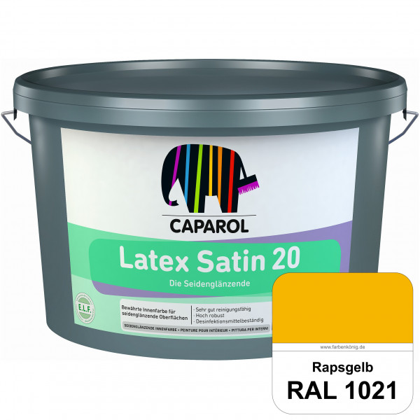 Latex Satin 20 (RAL 1021 Rapsgelb) strapazierfähige seidenglänzende Latexfarbe (Innen)