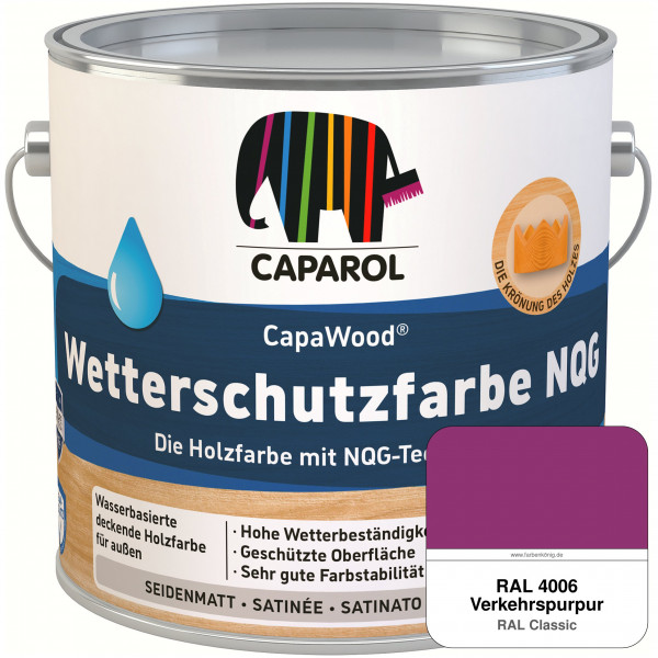 CapaWood® Wetterschutzfarbe NQG (RAL 4006 Verkehrspurpur) - ersetzt Capadur Wetterschutzfarbe NQG