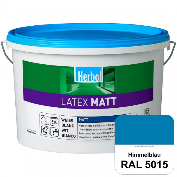 Latex Matt (RAL 5015 Himmelblau) Matte Latexfarbe mit hoher Strapazierfähigkeit