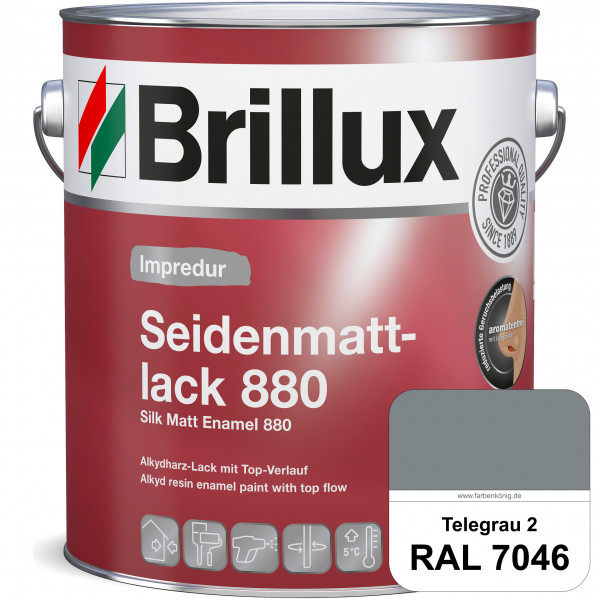 Impredur Seidenmattlack 880 (RAL 7046 Telegrau 2) für Holz- oder Metallflächen innen & außen