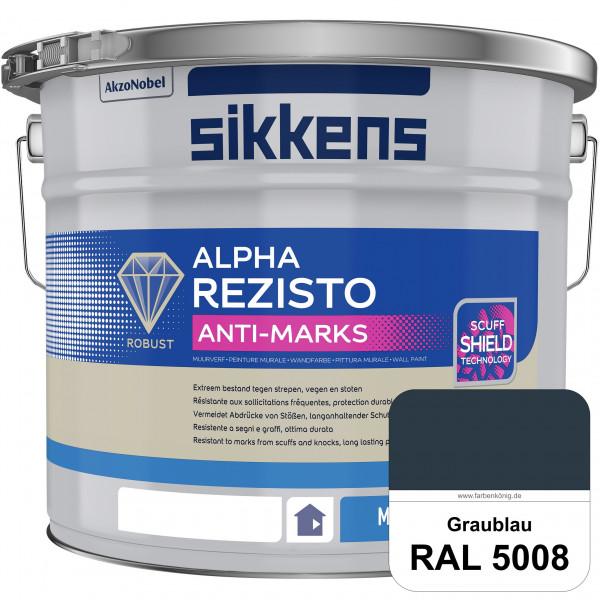 Alpha Rezisto Anti-Marks (RAL 5008 Graublau) Extrem widerstandsfähige Innenwandfarbe
