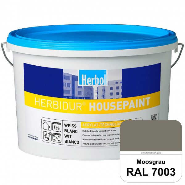 Herbidur Housepaint (RAL 7003 Moosgrau) seidenmatte Reinacrylat-Fassadenfarbe