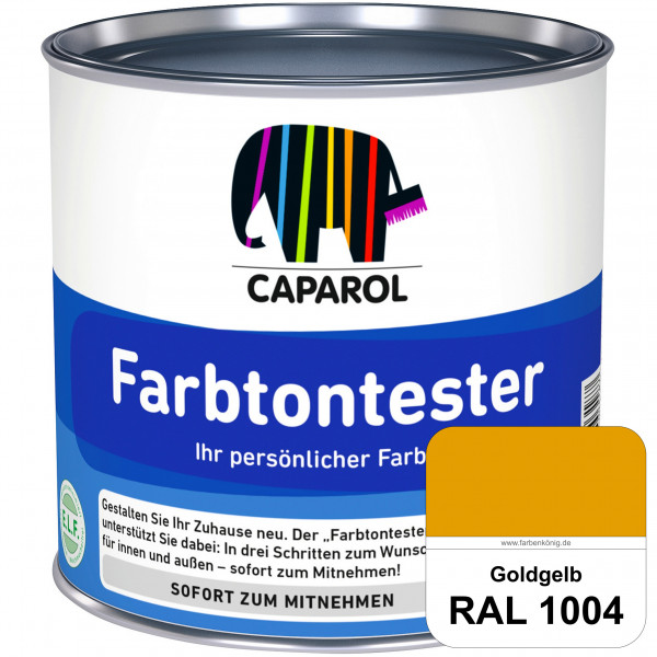 Farbtontester (RAL 1004 Goldgelb) Individuell abgetönte Dispersionsfarbe zum Anlegen von Farbtonmust