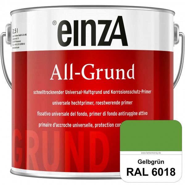 einzA All-Grund (RAL 6018 Gelbgrün) Schnelltrocknender Haftgrund & Korrosionsschutz-Primer