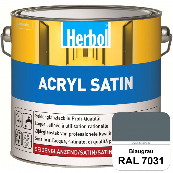 Acryl Satin (RAL 7031 Blaugrau) wasserverdünnbarer seidenglänzender Lack (Innen & Außen)
