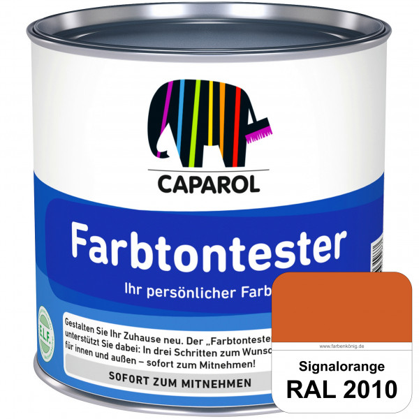 Farbtontester (RAL 2010 Signalorange) Individuell abgetönte Dispersionsfarbe zum Anlegen von Farbton