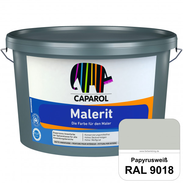 Malerit E.L.F. (RAL 9018 Papyrusweiß) matte Innenfarbe für Neu- & Renovierungsanstriche