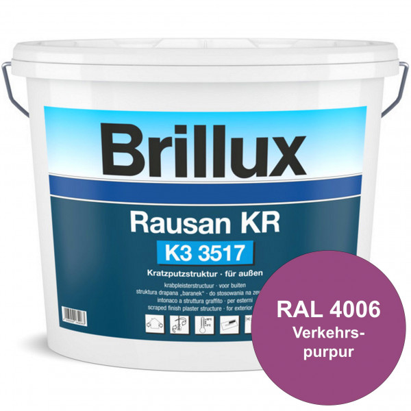 Rausan KR K3 3517 mit Protect (RAL 4006 Verkehrspurpur) Organisch gebundener Kratzputz für wetterbes