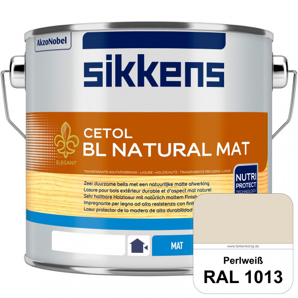 Cetol BL Natural Mat (RAL 1013 Perlweiß) Matte, wasserverdünnnbare Dünnschichtlasur