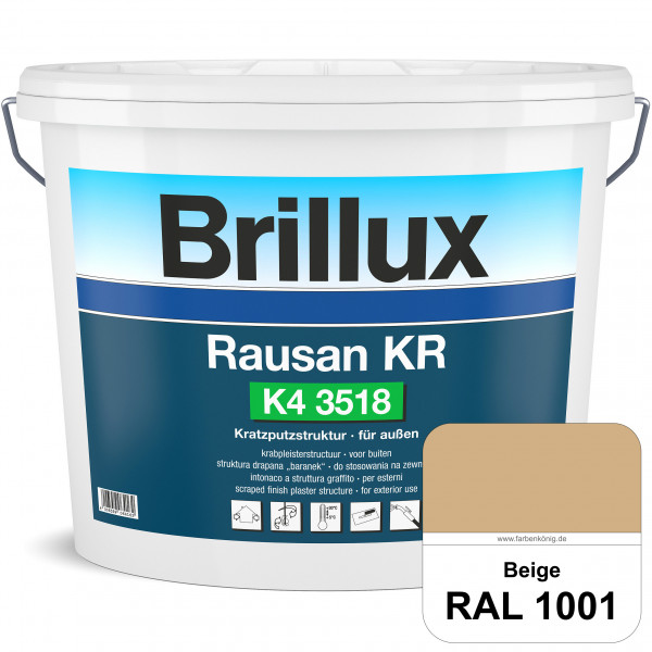 Rausan KR K4 3518 (RAL 1001 Beige) Organisch gebundener Kratzputz für wetterbeständige Oberflächen (