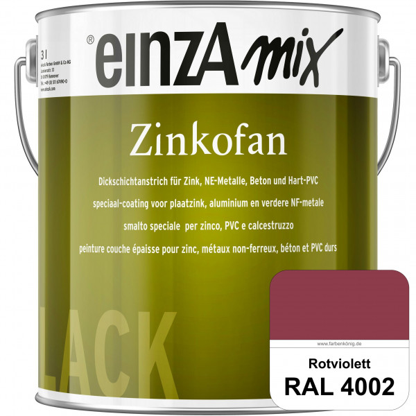 einzA Zinkofan (RAL 4002 Rotviolett) Hoch wetterbeständiges "Dickschicht-1-Topf-System"