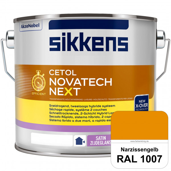 Cetol Novatech neXt (RAL 1007 Narzissengelb) Schnelltrocknende Hybrid-Lasur mit höchster Wetterbestä