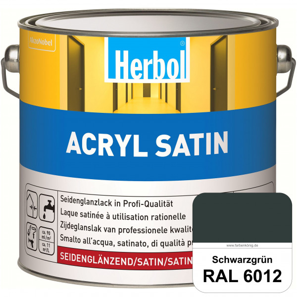 Acryl Satin (RAL 6012 Schwarzgrün) wasserverdünnbarer seidenglänzender Lack (Innen & Außen)