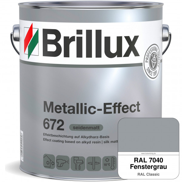 Metallic-Effect 672 (RAL 7040 Fenstergrau) schnell trocknender Alkydharzlack für Metalleffekte (inne