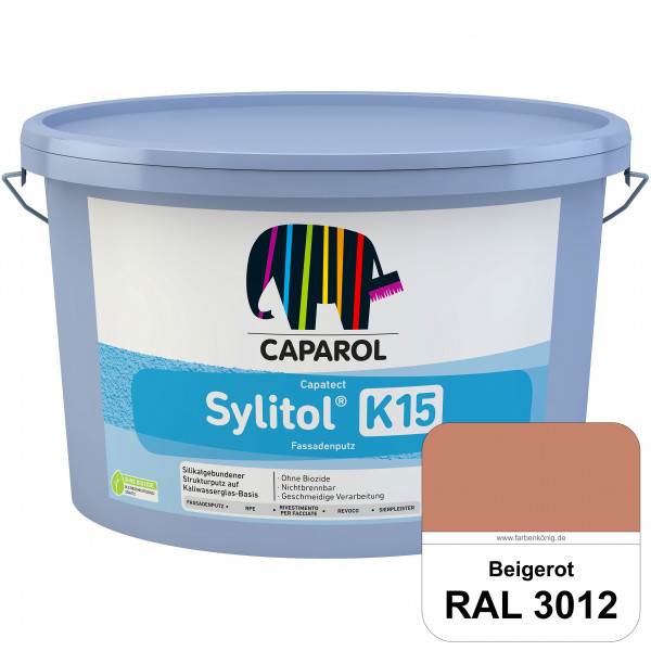 Capatect Sylitol Fassadenputz K15 (RAL 3012 Beigerot) Silikatisch gebundener Strukturputz nach DIN E